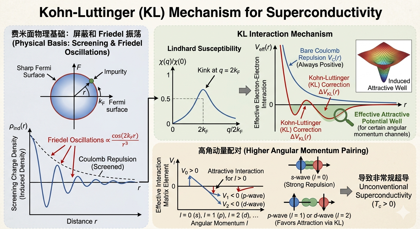 Kohn–Luttinger 机制实现超导